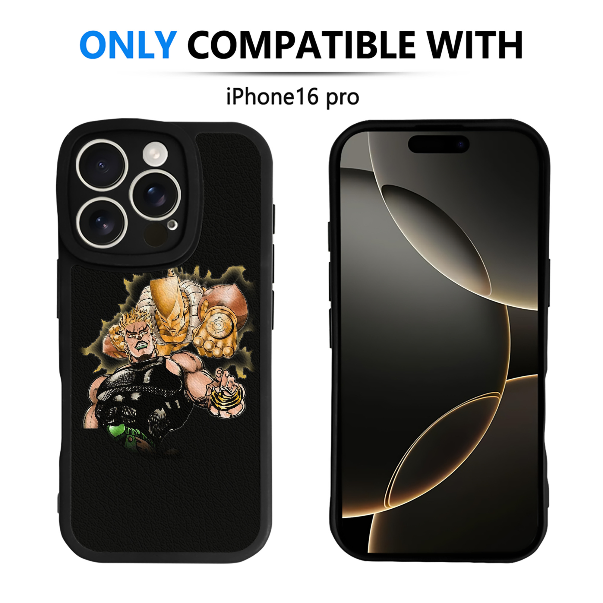 （画像用） ジョジョの奇妙な冒険 ディオ?ブランドー JoJo's Bizarre Adventure Dio Brando 【iPhone 16シリーズ対応】シリコンスマホケース（レザー調） 材質：シリコン